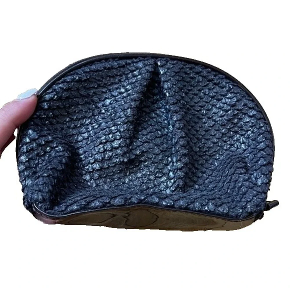 Laura Mercier Mini Cosmetic Bag Travel Snakeskin Brown Small Luxury Cute‎ Micro